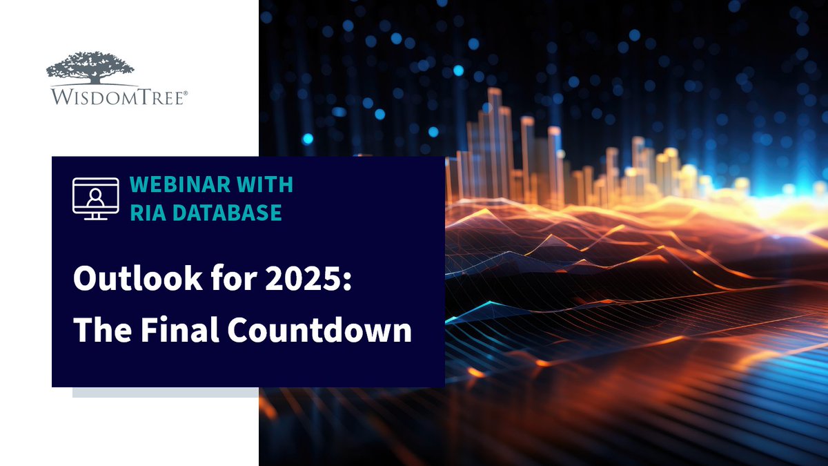 WisdomTreeFunds's tweet photo. With the next decision from the Fed approaching, what are the opportunities to focus on heading into early 2025? 

Join our 2025 Market Outlook webinar with @RIADatabase on12/16 at 2pm EST featuring insights from our thought leaders on interest rates and fixed income, equity market prospects, and navigating volatile markets. 

Reserve your spot now: https://t.co/4YCfdMTzBY