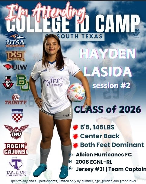 HaydenLasida's tweet image. I&apos;m ready to meet more coaches!  Come check me out at session #2 at @CollegeSoccerID Winter ID Camp.  Big shout out to @CoachGusMota for these opportunities! #RLMentality #SoccerDreams #FutureInProgress 

@TXStateSoccer @TWU_Soccer @BaylorFutbol
@SpiderSoccer @RaginCajunsSOC…