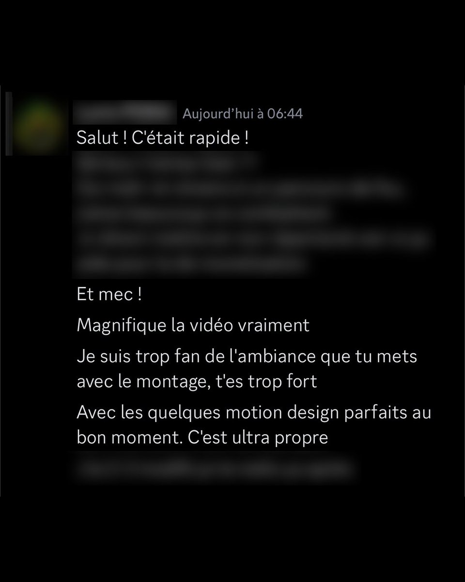 NorlandLeM's tweet photo. Ce genre de retour client qui font plaisir 🤩

( Si vous cherchez un monteur vidéo j'ai toujours des disponibilités ! ) https://t.co/ickhG0LuYf