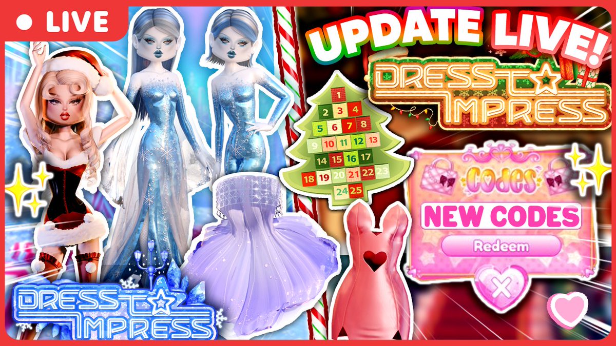 iiiBxbbles's tweet photo. 🎄✨Get ready for a festive countdown✨🎄
I'll be going LIVE soon so be sure to turn on notifications 🔔 for my LIVE and join in for the fun!❄️
Exploring the new UPDATE, Doing QUESTS w/ CHAT & MORE! 🎁
🔗https://t.co/zbCG7xr5hx
@_Dress2Impress #ChristmasUpdate #RobloxLivestream https://t.co/J4jPAMhfFt