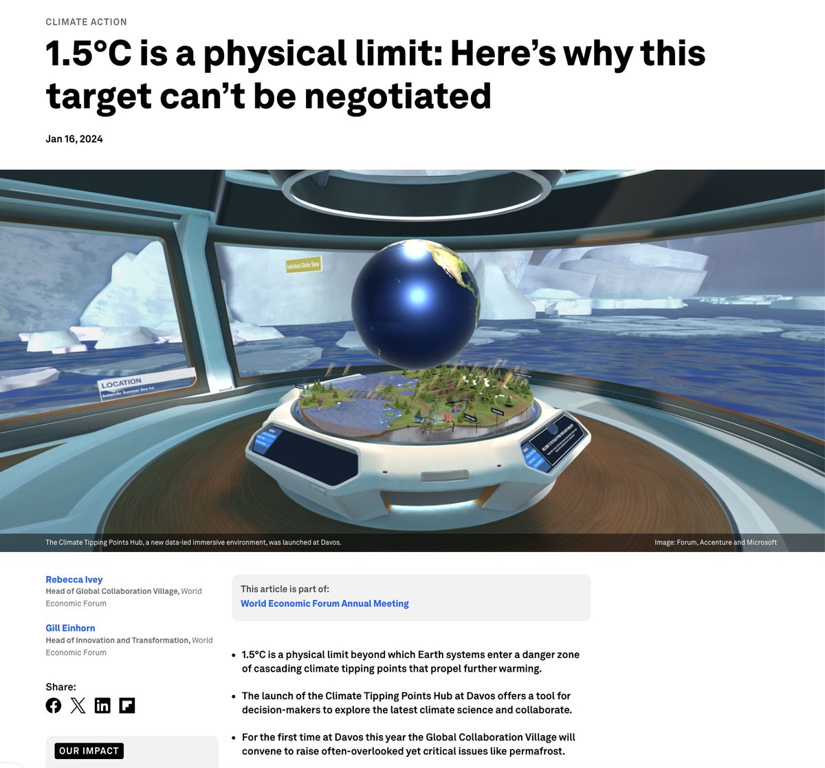 Revkin's tweet image. As I prepared for my #sustainwhat conversation with authors of an important new paper critiquing #tippingpoints framing in most climate and societal contexts, I played this bizarro @wef vision of what a science-managed climate looks like. The only thing less scientific is their…