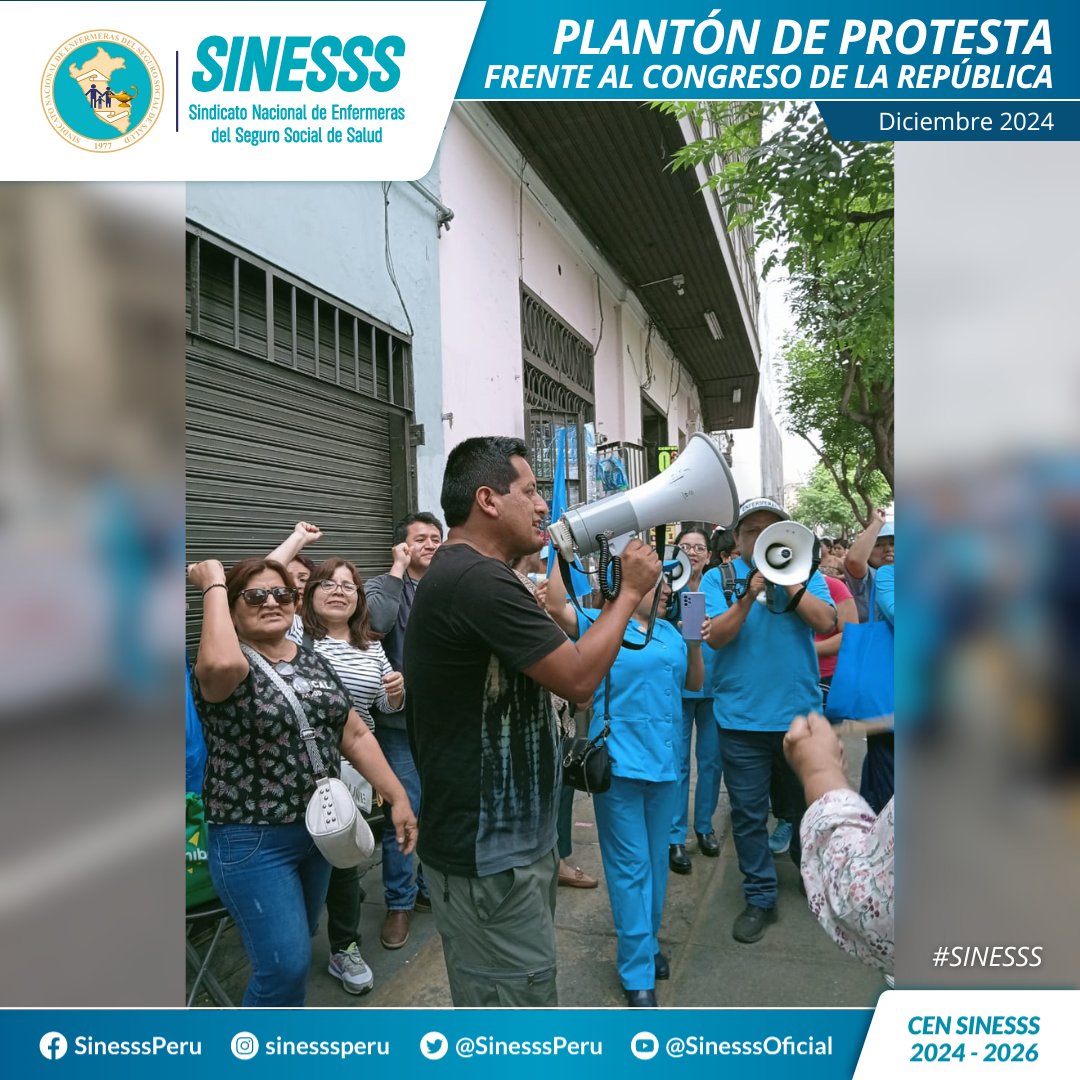 SinesssPeru's tweet photo. 📷PLANTON DE PROTESTA
¡CONGRESO AGENDE AHORA!
📷¡Viva nuestras bases valientes y combativas!📷
📷¡Viva el SINESSS!📷
📷¡Viva enfermería!📷
¡Unidos somos más fuertes!
#sinesssvalienteycombativo #derogatoriaahora
#SINESSS https://t.co/s6RvtWOeeh