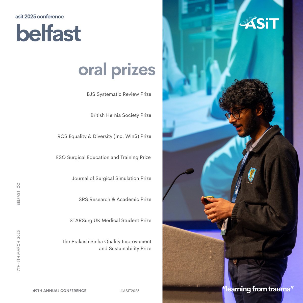 ASiTofficial's tweet image. Don’t miss your chance to present and win at one of the biggest surgical conferences of the year!

#ASiT2025 #LearningFromTrauma 

We’d also like to thank our sponsors, whose support makes these prizes possible.