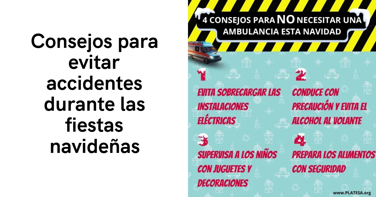 PLATESA_'s tweet photo. La Navidad es una época de celebración, alegría y reuniones familiares, pero también puede ser un periodo en el que los accidentes domésticos o en la vía pública aumentan. Desde... https://t.co/53rOR7DBzy https://t.co/N6siapY1fS