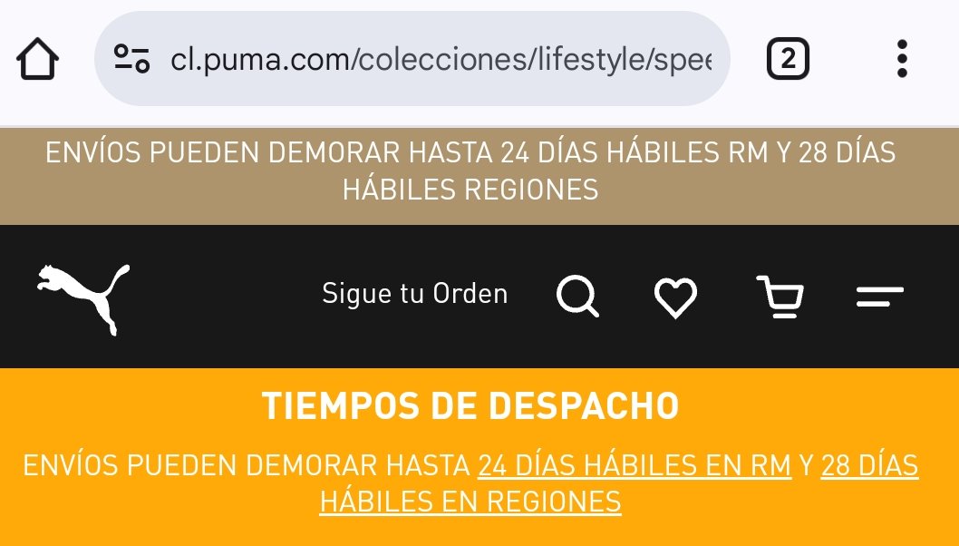 mauromora's tweet photo. Cero orientación al cliente de @PUMAChile ... 24 días hábiles un despacho!! Ni en pandemia eran tan malos los tiempos de despacho @PUMA estará al tanto de esto? Un pedido de aliexpress, desde el otro lado del mundo está tomando 1 semana... https://t.co/8ICNDs6LF0