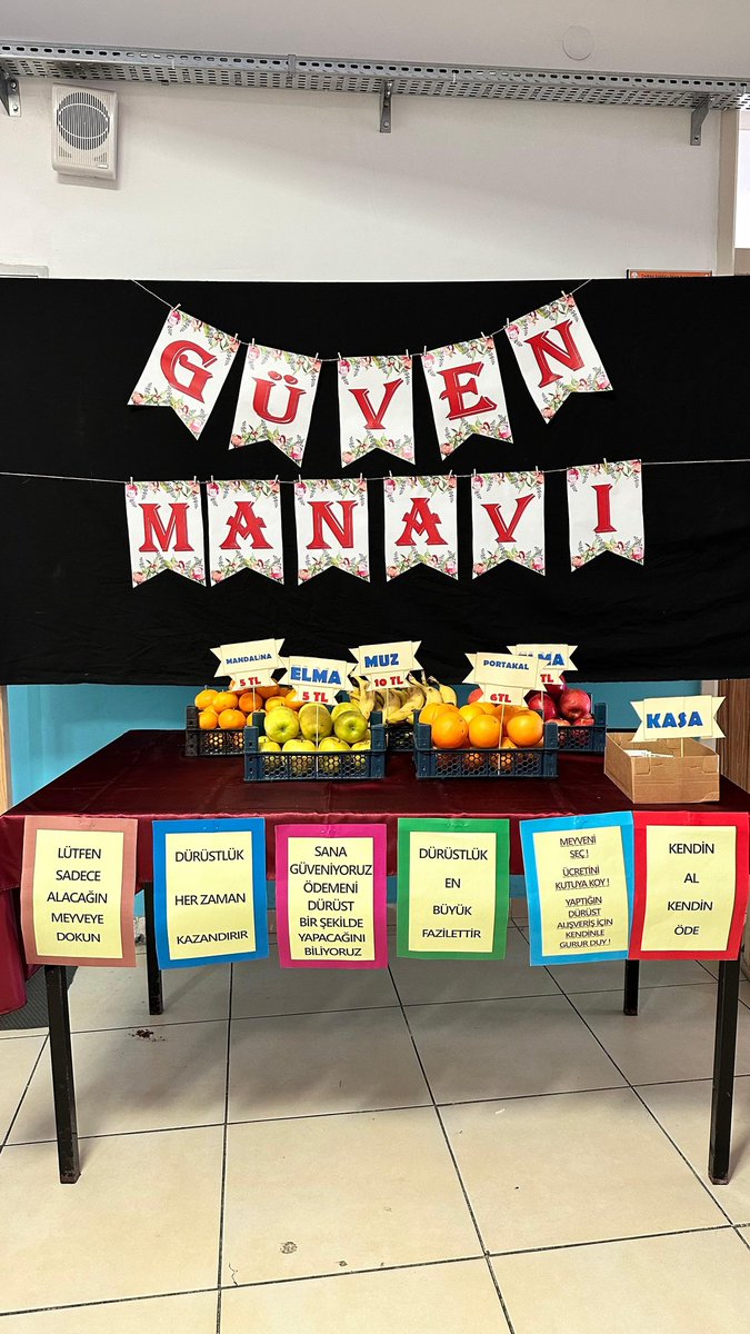 Manavımızın tezgahtarı ve kasiyeri öğrencilerimizin vicdanları...