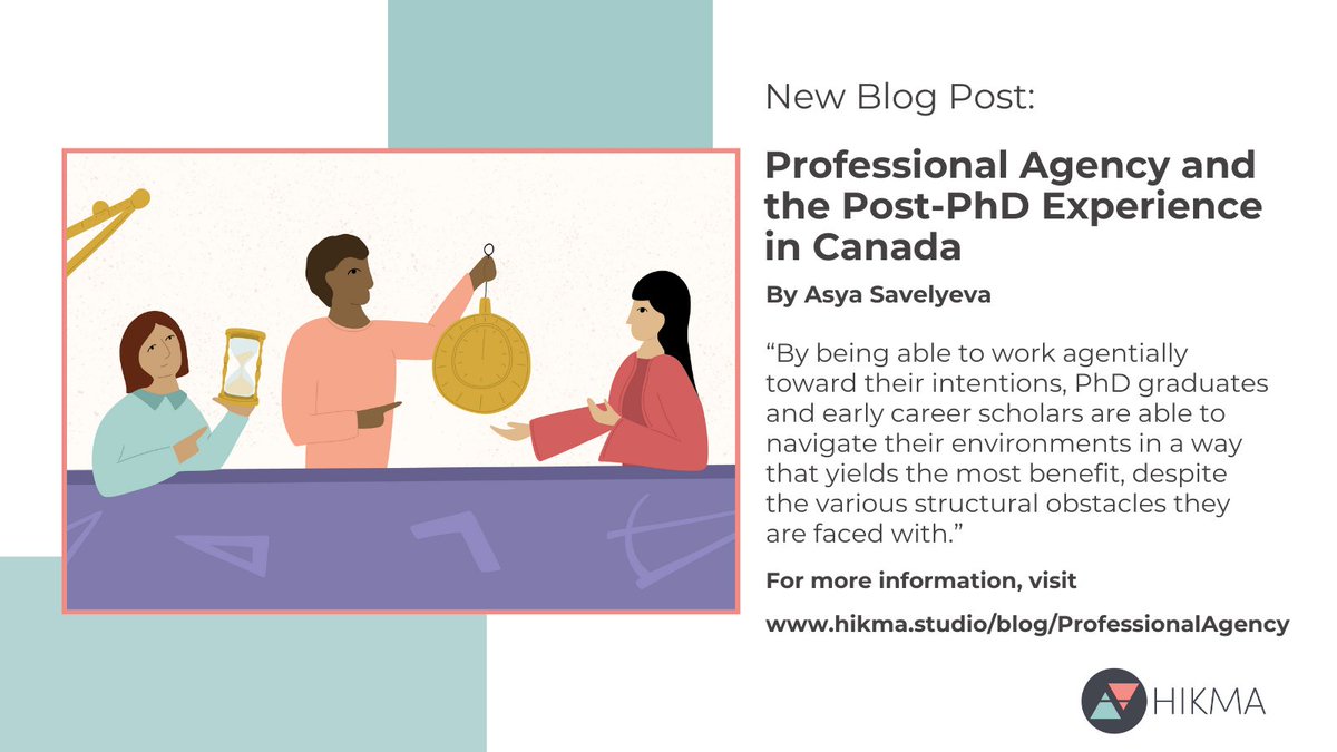 Professional agency is a versatile, useful tactic undertaken by PhD graduates as they navigate a changing economy. 

Asya Savelyeva writes about professional agency and the impact that engaging with it has in Canadian society. 

To learn more, visit
hikma.studio/blog/Professio…