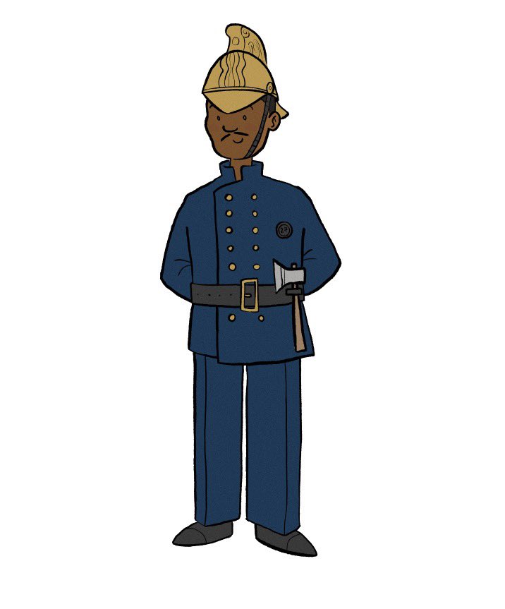PioneerIntLtd's tweet photo. Thanks @WillMotionArts for our new illustrations depicting the change in uniform of the London Fire Brigade. 1866-1936 woollen trousers and tunic. https://t.co/uXDkqbCadP