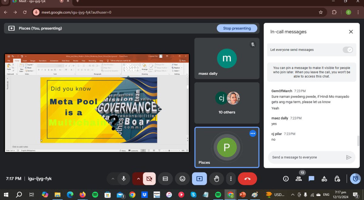 pisces_cris's tweet photo. Thank you for attending my online workshop, "Maximizing Your Impact: A Guide to Contributing as a Meta Pool DAO Member."
See you next time, fam!
#mpAmb https://t.co/Lv6tK2Ndia