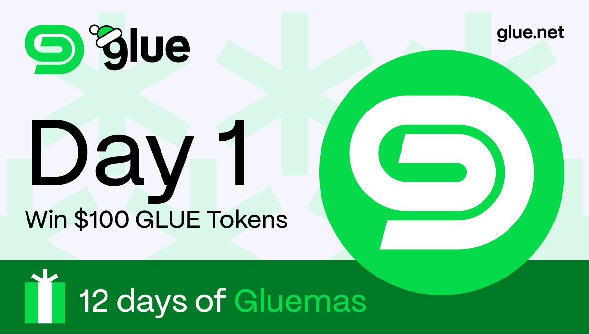 GlueNet's tweet image. 🎄 Merry 12 Days of Gluemas! We&apos;re celebrating the season with 12 days of prizes, starting now!

Friday the 13th might be unlucky for some, but we&apos;re flipping that with a Glue giveaway!

One winner will get $100 by liking, commenting, and QTing our token sale announcement.