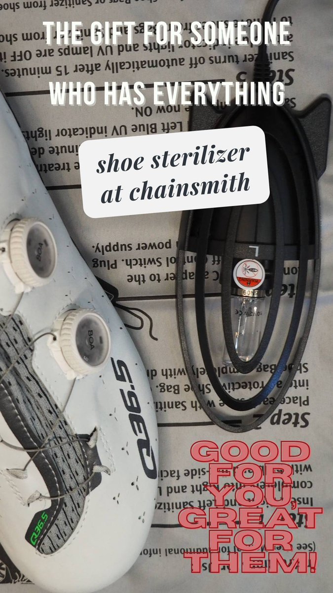 We love this gadget. Keep the household's cycling, running and "every-other-occasion" shoes free of smell-producing bacteria with sanitizers. Brilliant stuff and online now