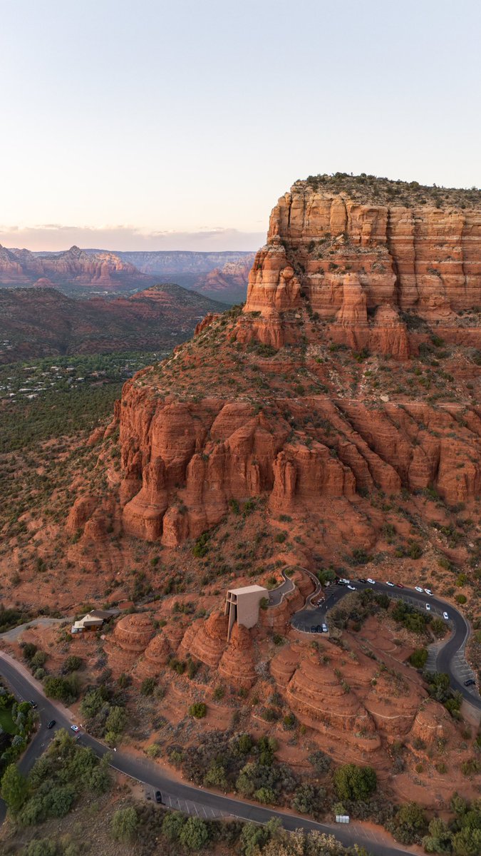 The stunning Chapel of the Holy Cross in Sedona, AZ! 🏜️Truly one of the most breathtaking spots in the world! Took this with my drone! 🚁