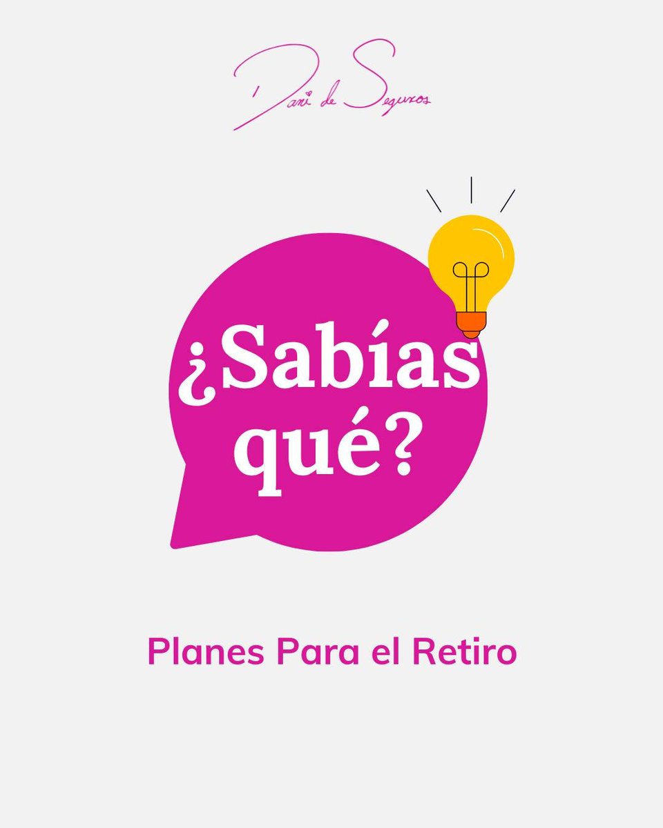 danideseguros's tweet photo. Conoce más sobre el mundo de los seguros con
este “¿Sabías qué?” sobre los Planes Personales para el retiro. https://t.co/Gk5HY96UhF