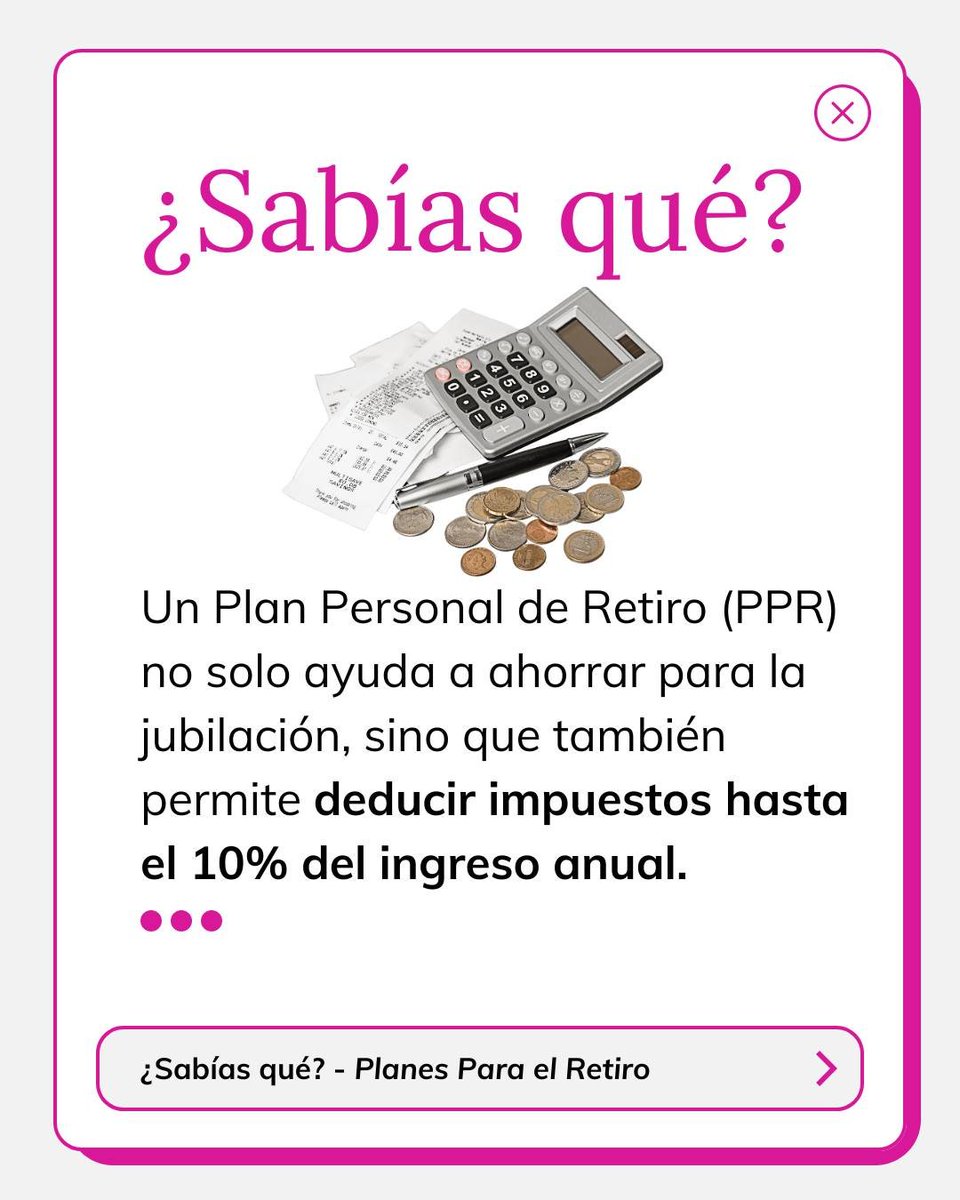 danideseguros's tweet photo. Conoce más sobre el mundo de los seguros con
este “¿Sabías qué?” sobre los Planes Personales para el retiro. https://t.co/Gk5HY96UhF