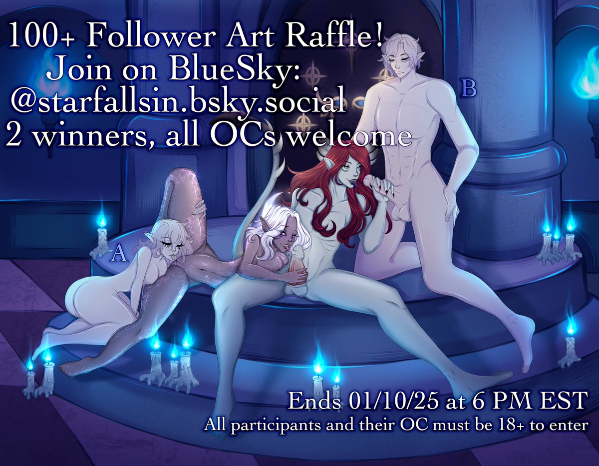starfallsin's tweet photo. We're hosting an art raffle on 🦋 Rules, how to enter, etc all on the pinned post over there 💖

#artraffle #artgiveaway #starfallsin #bg3 #baldurgate3 #dnd #lewdtuber #dndoc #dndart https://t.co/VsnbQjZoto