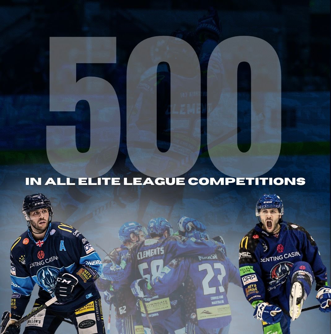 #️⃣5️⃣8️⃣ David Clements is set to reach 5️⃣0️⃣0️⃣ <a href="/officialEIHL/">Elite Ice Hockey League | #EIHL</a> competition appearances on Saturday vs. Dundee Stars at Skydome Arena 🔗 bit.ly/49Ascly