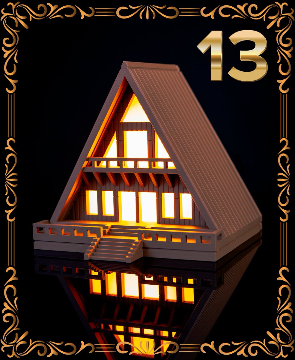 alext_3d's tweet photo. I made an A-Frame Cabin you can 3d print and use as a lamp! It uses the LED Light Kit by @BambulabGlobal to get a nice, cozy glow effect. Available on @Thangs3D: https://t.co/TNZ9IB44F4
#aframecabin #3dprinting #wintercabin #3dprint https://t.co/CwdsCNgkms