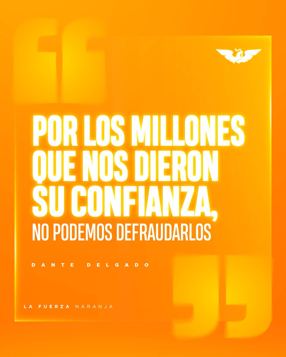 A las y los millones de mexicanas y mexicanos que le dieron su confianza a <a href="/MovCiudadanoMX/">Movimiento Ciudadano | Movimiento Naranja</a>, les decimos: no los defraudaremos. 

Porque nosotros siempre hemos cumplido con hechos, trabajando por un México más justo y de iguales; es así como se construye grandeza.