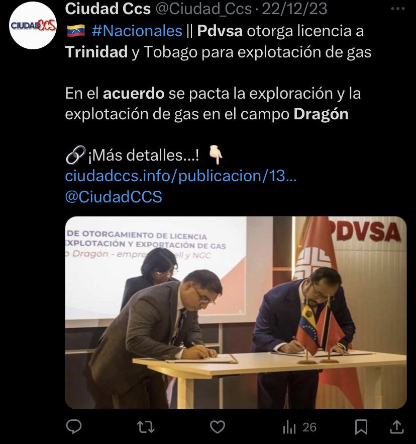 EinsteinMillan's tweet photo. DE SER CIERTO, los negritos se burlaron del #madurismo en su cara. 

Hace poco la ministra de petróleo y el presidente de #PDVSA bailaban pegado felices, celebrando el “acuerdo de #Dragon”. Hoy #trinidad los deja mal paradoa. 

Alo #Menpet? https://t.co/hPM7WhYaNS