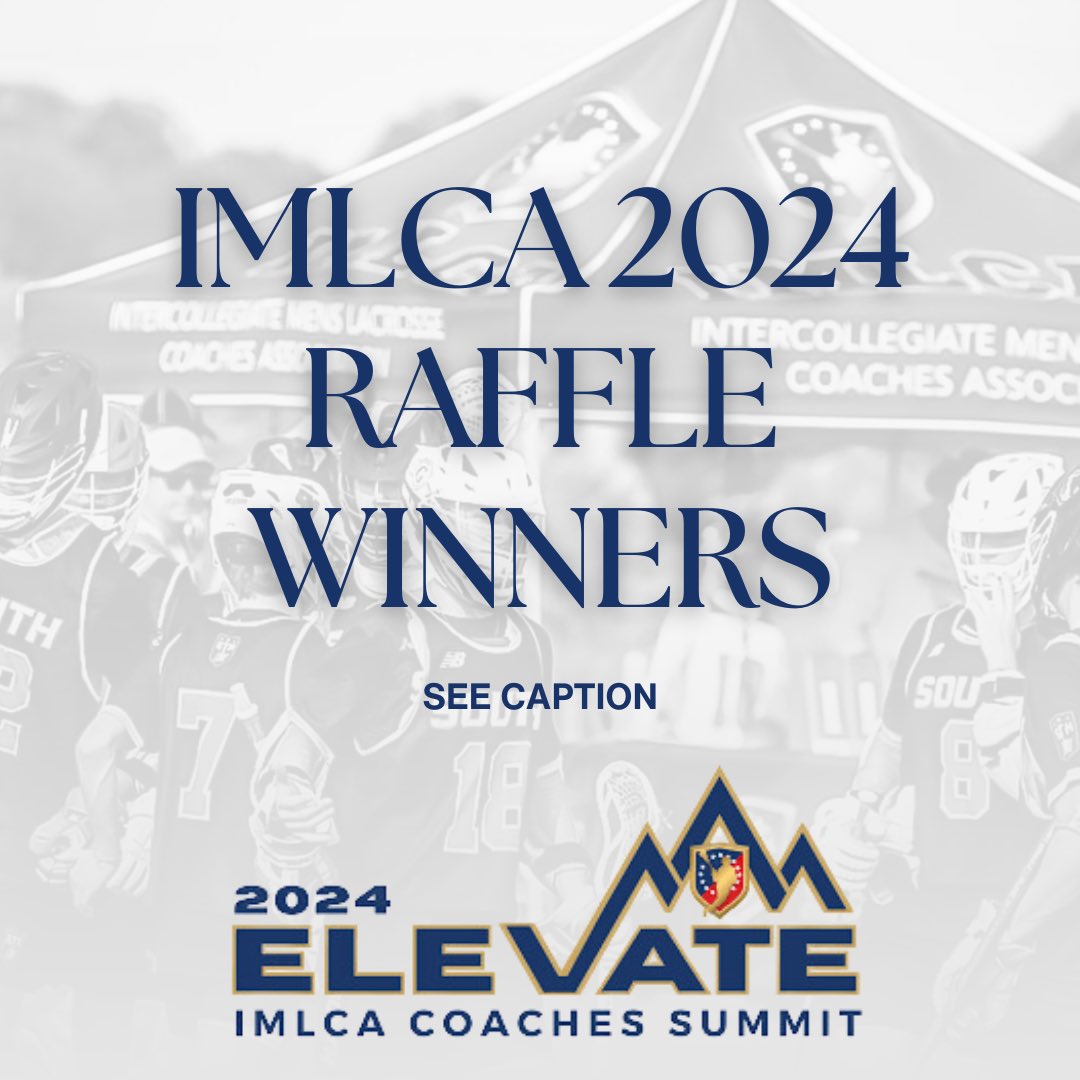 Congratulations to the following coaches! 

1. Dr. Squatch - Charlie Burch, University of NE 
2. Renetto Canopy Chair - Taylor Wray, St. Joes
3. Reunion Resort Stay - Nick Cardile, Gettysburg 
4. OGIO Backpack - Jason Archbell, Collegiate School 
5. Great Clips GC- Billy Cameron,