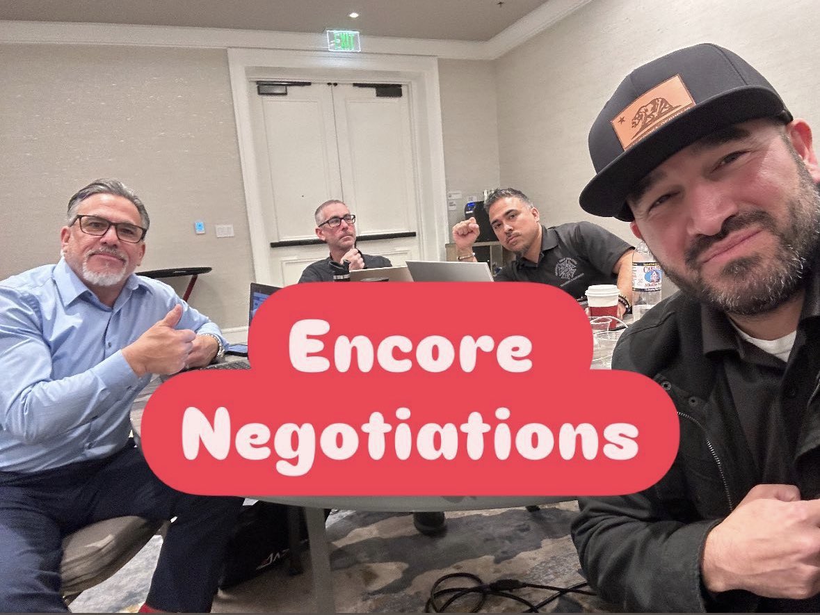 At the table negotiating the Encore in-house contract. #stagehandsforalivingwage
