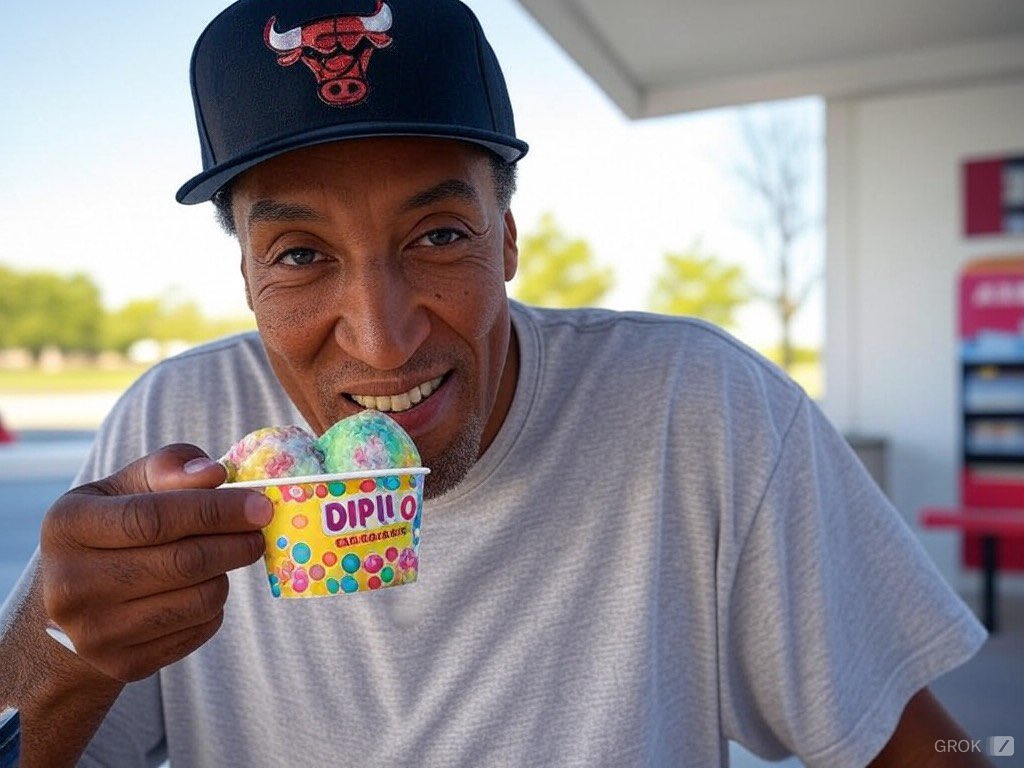 MadiBarker's tweet photo. @ScottiePippen Scottie Dippen… Dots 😂 https://t.co/ZIGtANj3s9