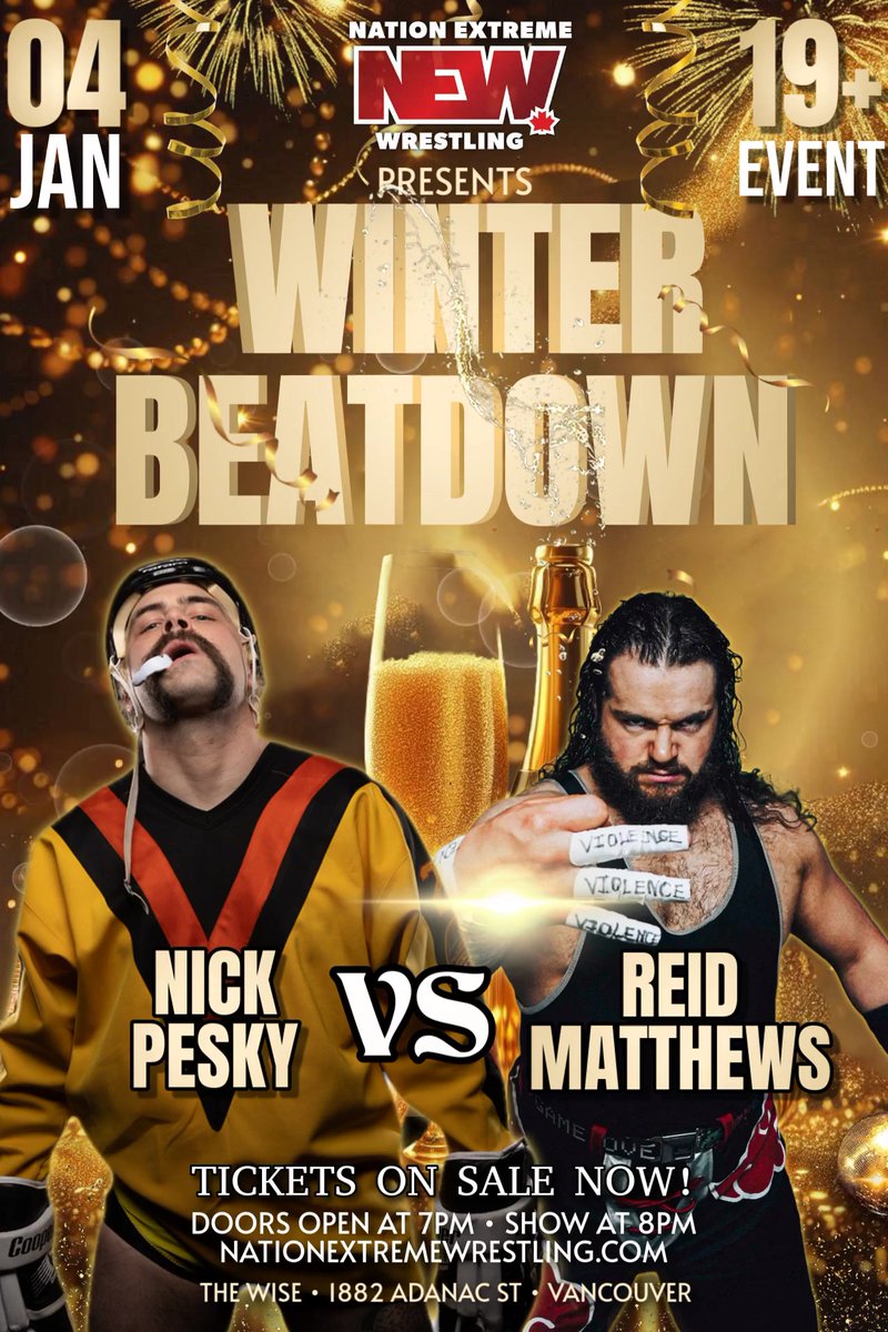 NEWWrestlingInc's tweet photo. Nick Pesky keeps bugging us to give him more fights. The beer league beauty wants to throw down with people all across Canada.

So we found the most violent man we could find in Alberta and brought him over.

Pesky. Reid Matthews. January 4th.

BUY NOW:

https://t.co/oTBy6gNZbo https://t.co/UiatblHuL9