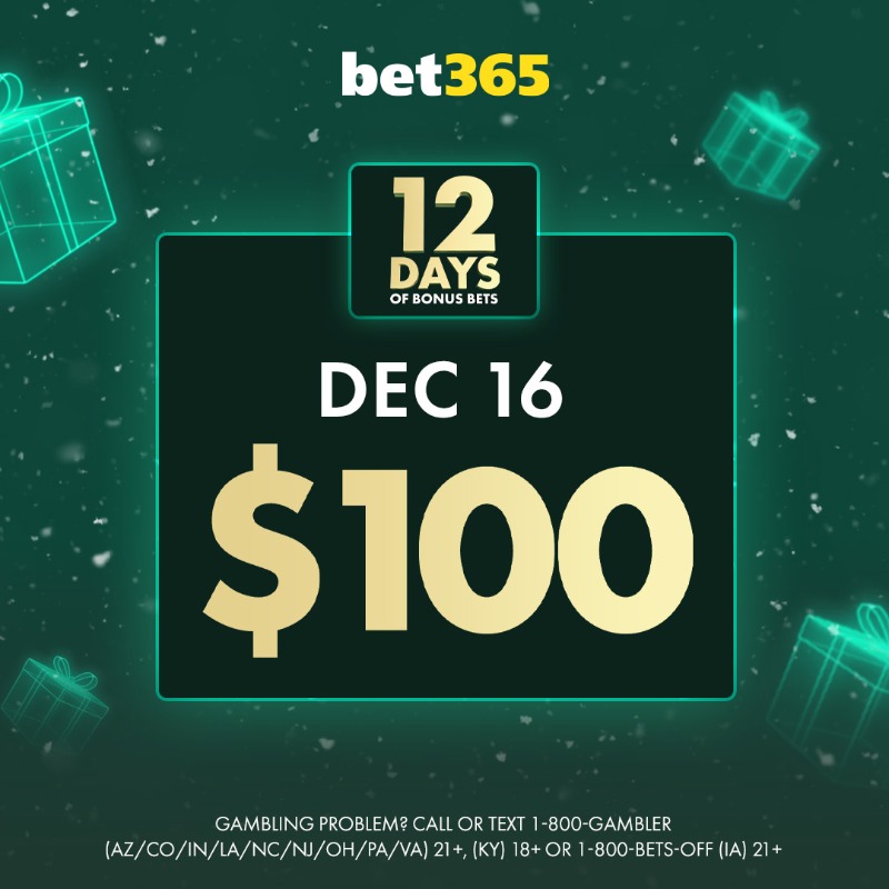 bet365_us's tweet photo. 12 Days of Bonus Bets (Day 4) 🎁

To enter:
1️⃣ Follow @bet365_us
2️⃣ RT this Post
3️⃣ Comment who will win tonight's MNF game 🏈

One winner will be selected at random.

Must be 21+ (18+ KY) | T&amp;Cs apply.