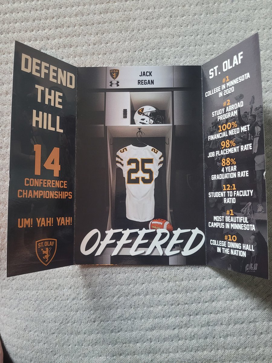 Blessed to receive my second offer from <a href="/StOlafFB/">St. Olaf Football</a> !
