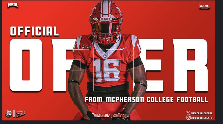 Marcaveus “Cavey”Washington⭐️ (@marcaveusw) on Twitter photo blessed to receive an offer from Mcpherson <a href="/CoachJenk1/">Chris Jenkins</a> <a href="/WildcatParis/">Paris Wildcat Football</a> <a href="/seancooper_C4/">Sean Cooper</a> <a href="/jheath33_heath/">Jason Heath</a> blessed to receive an offer from Mcpherson <a href="/CoachJenk1/">Chris Jenkins</a> <a href="/WildcatParis/">Paris Wildcat Football</a> <a href="/seancooper_C4/">Sean Cooper</a> <a href="/jheath33_heath/">Jason Heath</a>