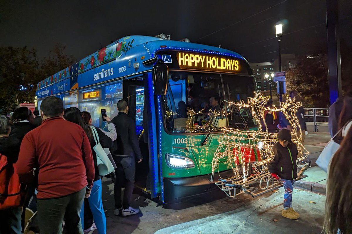 davidcanepa's tweet photo. SamTrans sleighed it with the sweater game this year! 🎄🛷 Who knew public transit could look this festive? #SamTrans #HolidayCheer #ChristmasSweater #Samtransboard https://t.co/31tURdbGe2