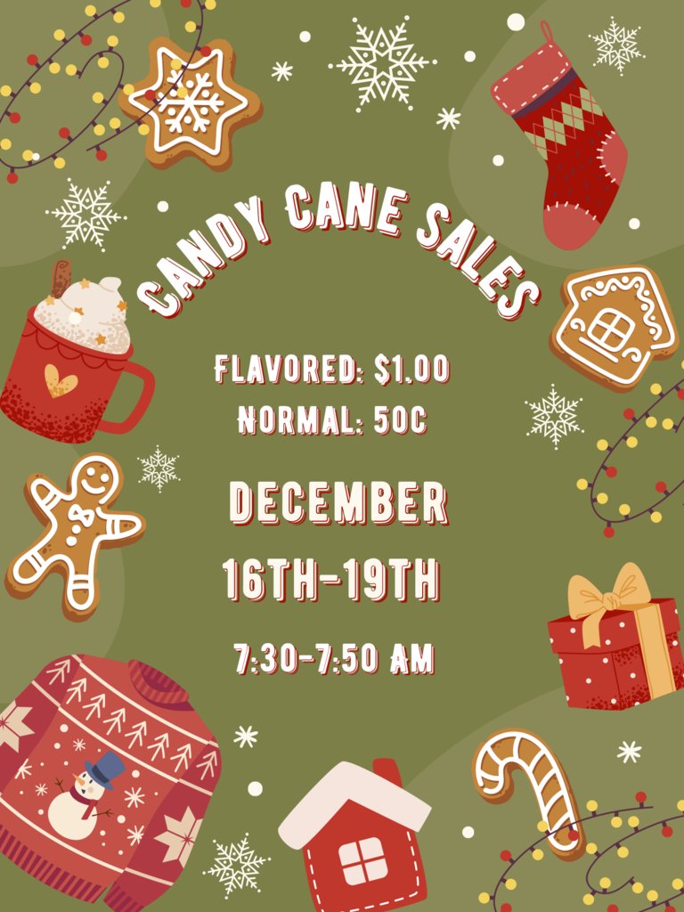 SMSPeoria's tweet photo. The Student Council is selling candy canes next week! Stop into the gym before school begins and grab one for yourself or a friend. https://t.co/TLhXvVF1Nx