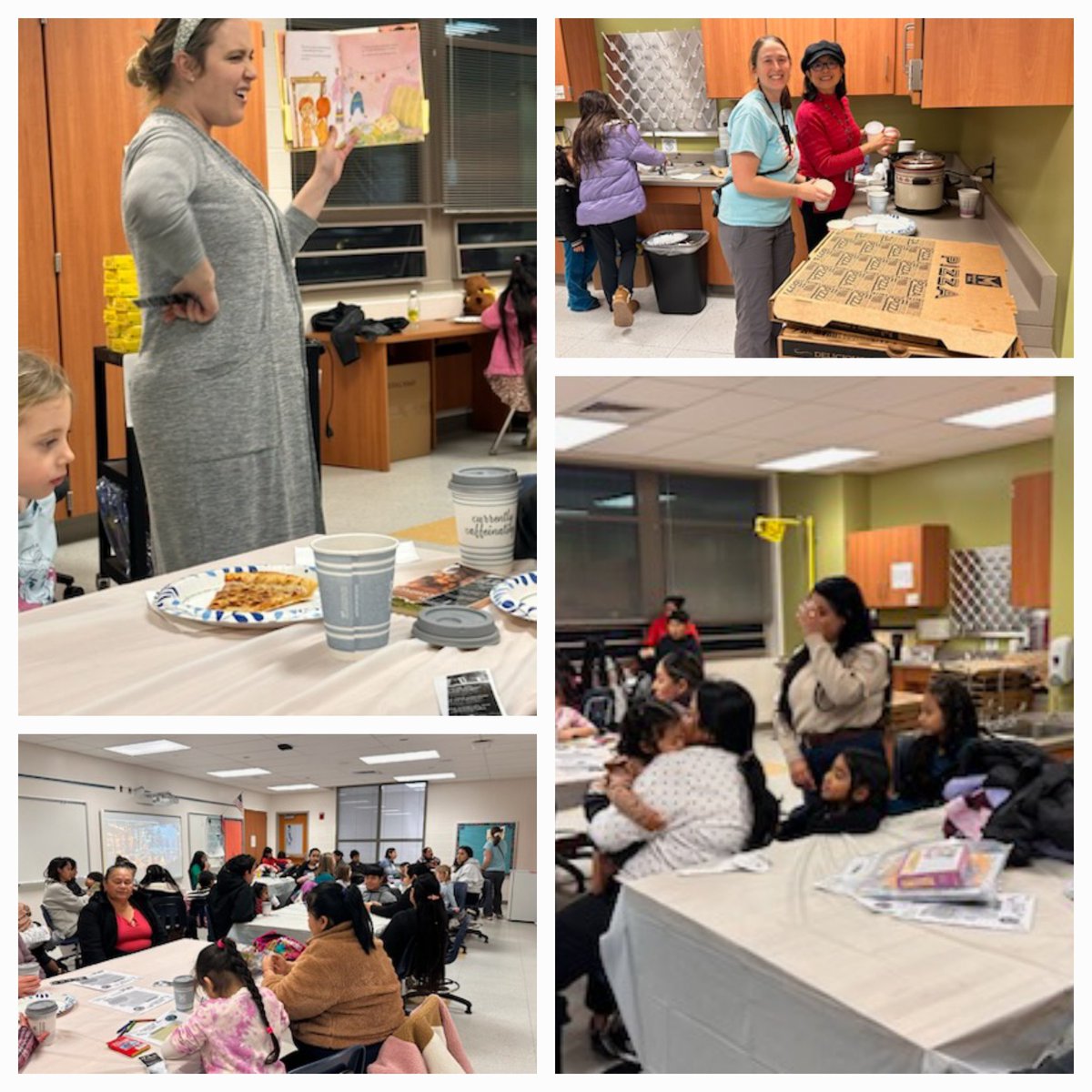 RollingKnollsES's tweet photo. Nothing brings us more 💚JOY 💚 than having our RKE families come together to enjoy a Bilingual Read Aloud,  conversation about texts, and enjoy delicious treats like arroz con leche 😋 
#BelongGrowSucceed @AACPS_CI @AacpSeril @monicabrownbks #RocketsAreReaders https://t.co/3pL56ooKHp