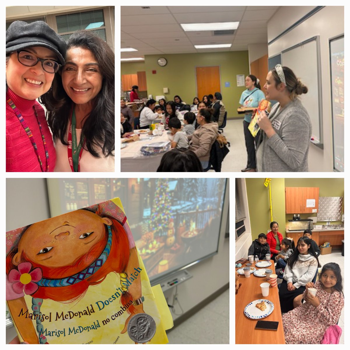 RollingKnollsES's tweet photo. Nothing brings us more 💚JOY 💚 than having our RKE families come together to enjoy a Bilingual Read Aloud,  conversation about texts, and enjoy delicious treats like arroz con leche 😋 
#BelongGrowSucceed @AACPS_CI @AacpSeril @monicabrownbks #RocketsAreReaders https://t.co/3pL56ooKHp