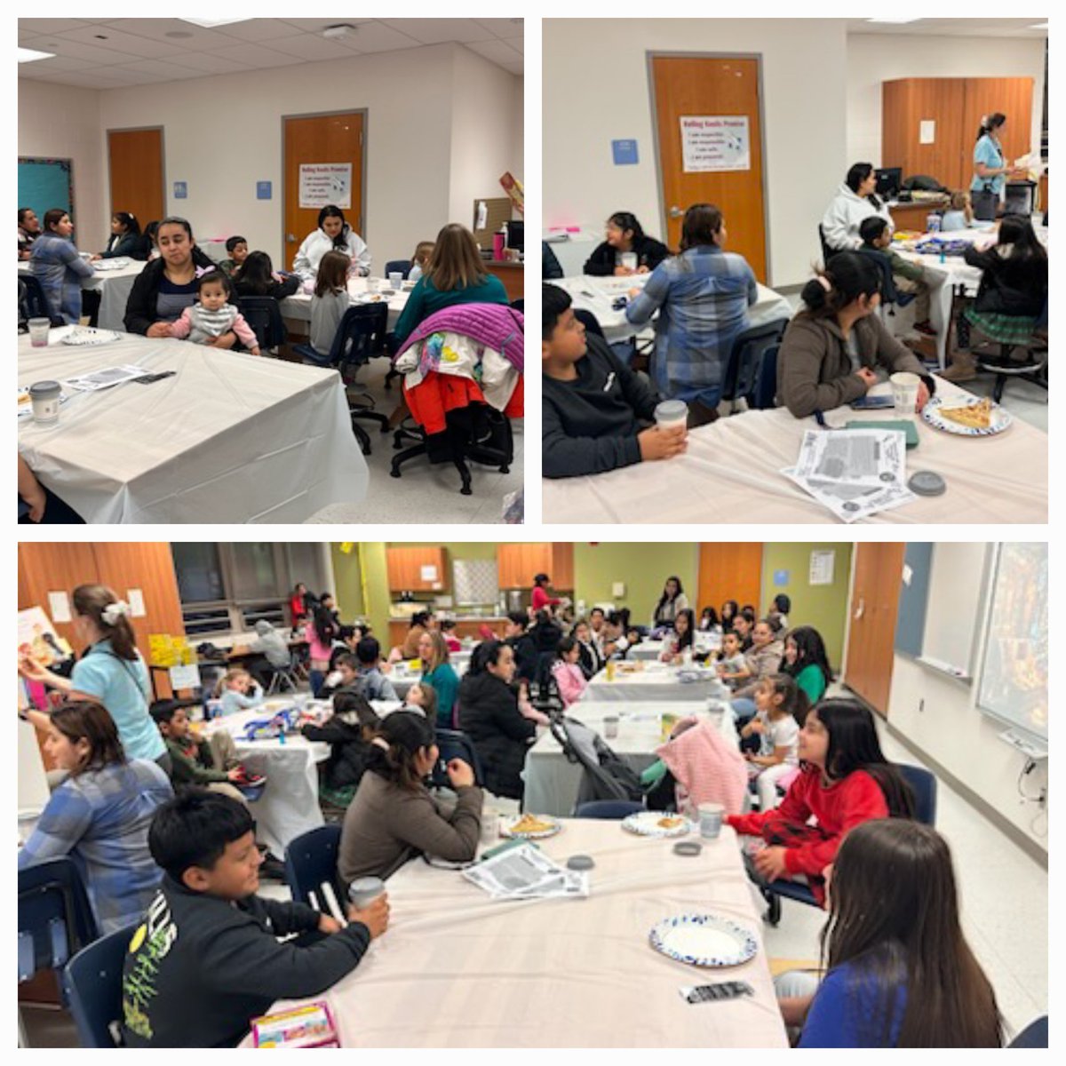 RollingKnollsES's tweet photo. Nothing brings us more 💚JOY 💚 than having our RKE families come together to enjoy a Bilingual Read Aloud,  conversation about texts, and enjoy delicious treats like arroz con leche 😋 
#BelongGrowSucceed @AACPS_CI @AacpSeril @monicabrownbks #RocketsAreReaders https://t.co/3pL56ooKHp