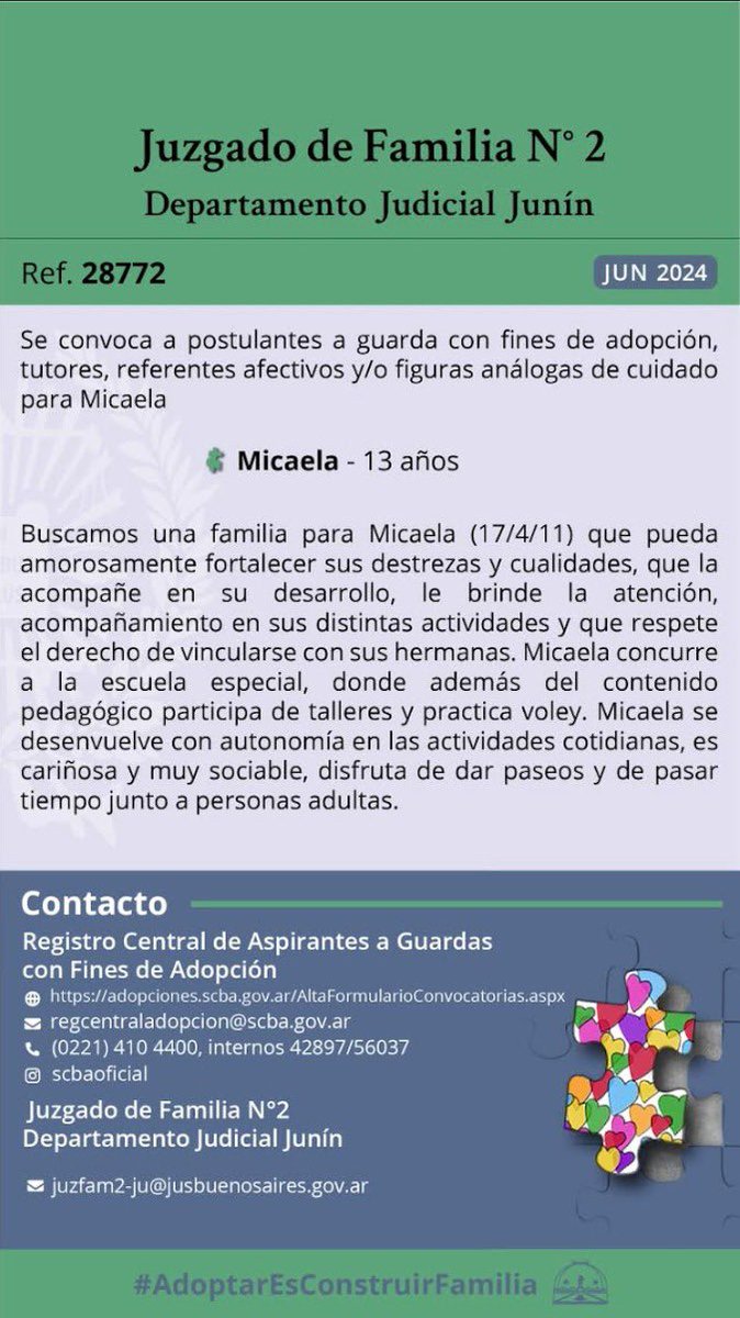 AdopcionNG's tweet photo. Micaela nos necesita.
💫Es muy fácil ayudar, difundí su historia para que le llegue a la persona correcta. 
Hagamos posible que esta Navidad se cumpla este deseo. https://t.co/bvYi0gN1Sg