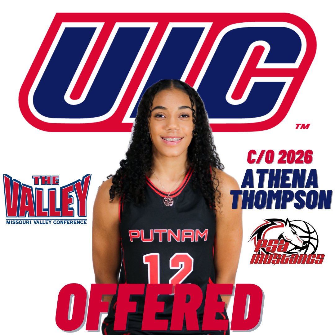 PSA Girls Hoops (@psagirlshoops) on Twitter photo Congratulations to ‘26 Athena Thompson on her recent Division 1 offer from Universityof Illinois-Chicago <a href="/UIC_WBB/">UIC W. Basketball 🔥🏀</a> ‼️‼️‼️ <a href="/athenat88/">athena thompson</a>
#StayTheCourse💫
#MustangTough🐎🏀🔨 Congratulations to ‘26 Athena Thompson on her recent Division 1 offer from Universityof Illinois-Chicago <a href="/UIC_WBB/">UIC W. Basketball 🔥🏀</a> ‼️‼️‼️ <a href="/athenat88/">athena thompson</a>
#StayTheCourse💫
#MustangTough🐎🏀🔨