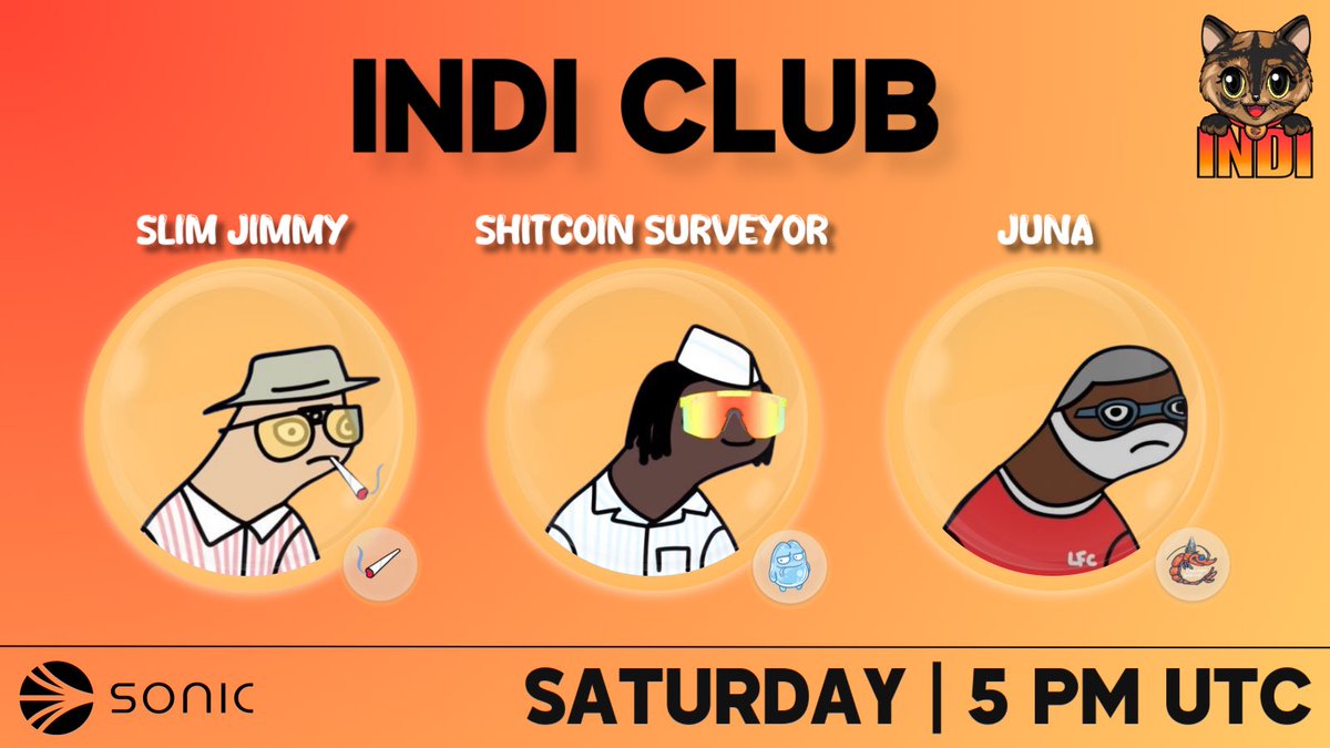 indi_sonic's tweet photo. #IndiClub X Spaces
We’re taking $INDI to new heights across the Sonic ecosystem!
Partnering with three of the best voices on Fantom
@JunaV, @SlimJimmy420k and @CoinSurveyor
We’re hosting dynamic Spaces designed to amplify Indi’s presence and vision. These sessions will bring insights, energy, and community engagement to the forefront.
Don’t miss out—join us this Saturday at 5 PM UTC as we push Indi forward together!
$S $FTM $INDI