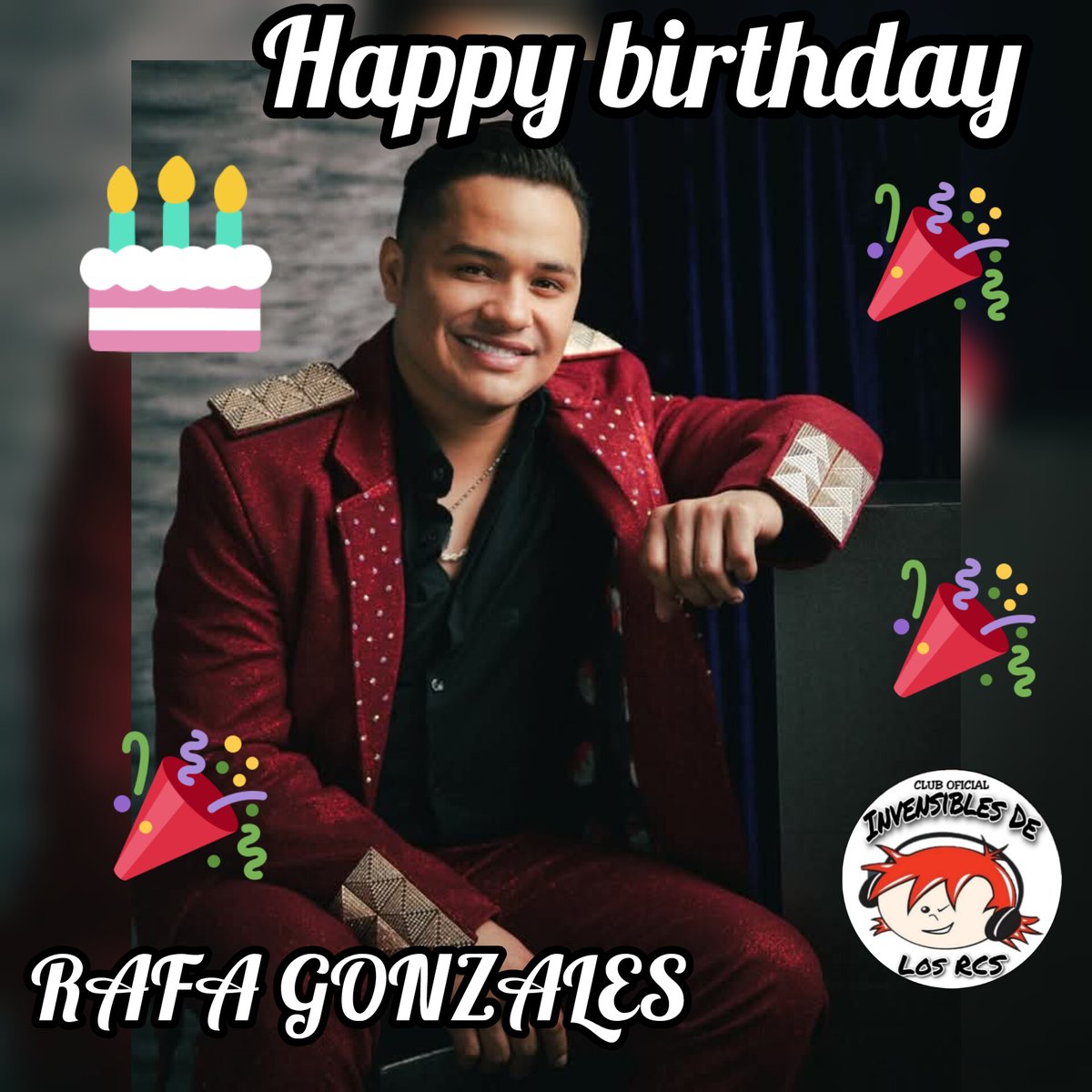 Hoy el club <a href="/los_rcs/">InvensiblesDeLosRCS</a> estamos de manteles largos celebrando el cumpleaños de nuestro guapo Rafael González 😍🎉te deseamos lo mejor, que cumplas muchos años mas, Dios te bendiga🙏❤️ te queremos!

<a href="/BANDARECODITOSS/">BANDA LOS RECODITOS</a>
<a href="/fuentes_meely/">Meely Fuentes</a>
<a href="/ItzelFran18/">Itzel Franco</a>