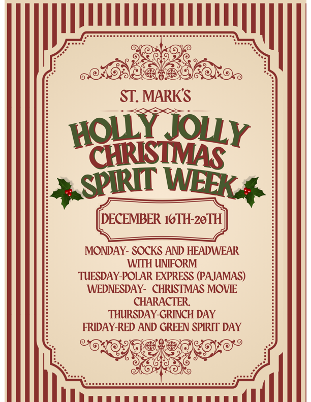 SMSPeoria's tweet photo. Our Holly Jolly Spirit Week, hosted by the Student Council, kicks off Monday with Holiday Headwear and Socks! It should be fun seeing lots of Santas, Elves, and Reindeer dashing through these halls! https://t.co/w2s5P2jRrE