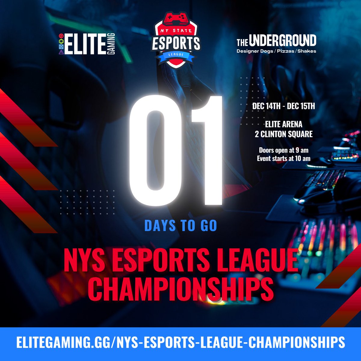 ELITEgaming_gg_'s tweet photo. The wait is almost over! 🕒 Tomorrow, the NYS High School Esports Championships begin, and the energy is off the charts. 🎮🔥
Let’s make this one to remember! 🙌
👉 Register using the link in our bio ✅
#nyshschampionships #gameon #elitegaming #togetherwegame https://t.co/9UMzLC76bQ