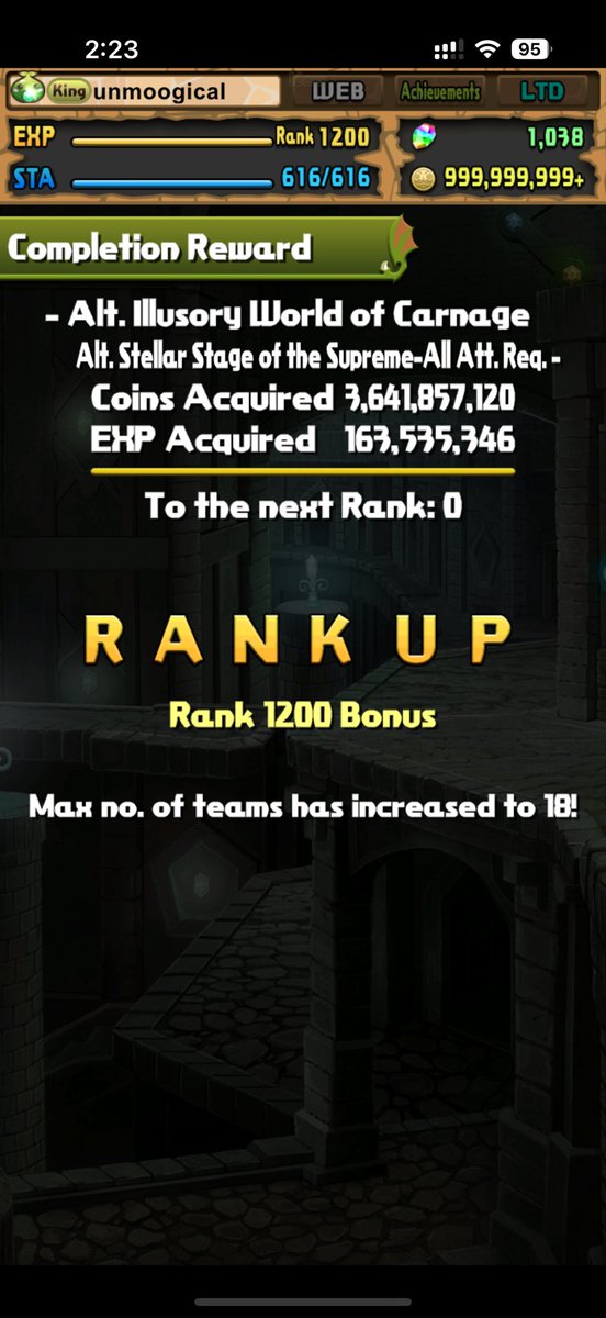 mmmoogical's tweet photo. figured i should actually play and hit this milestone https://t.co/TO2BdqzJuX