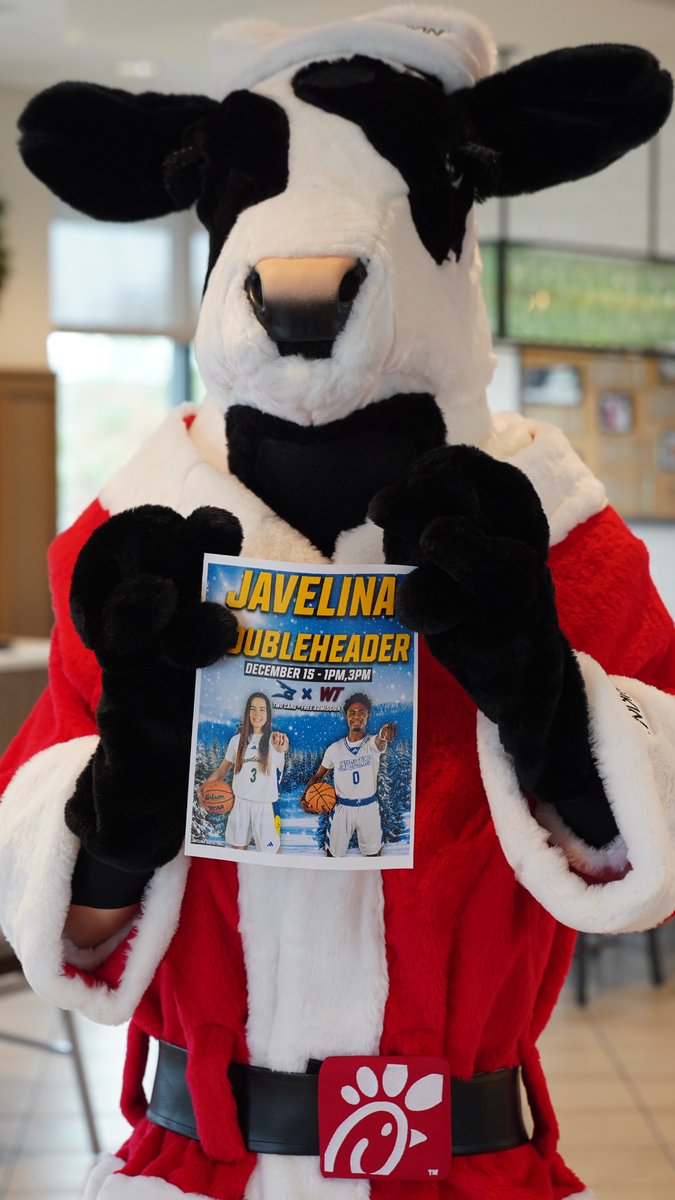 JavelinaSports's tweet photo. Great to get out into the community with our friends at Chick-Fil-A!

Reminder, Sunday's matchup against West Texas is FREE admission with a donation of two canned goods!

#GoJavelinas https://t.co/qt1wvFrLMn