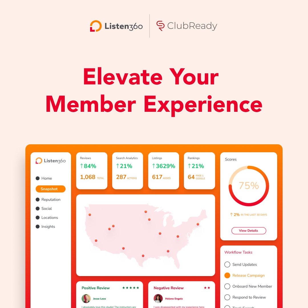 Unify feedback and performance tracking—all in one platform. With streamlined tools, manage members effortlessly, nurture leads, and improve satisfaction to help your business thrive. Take advantage of this powerful partnership.