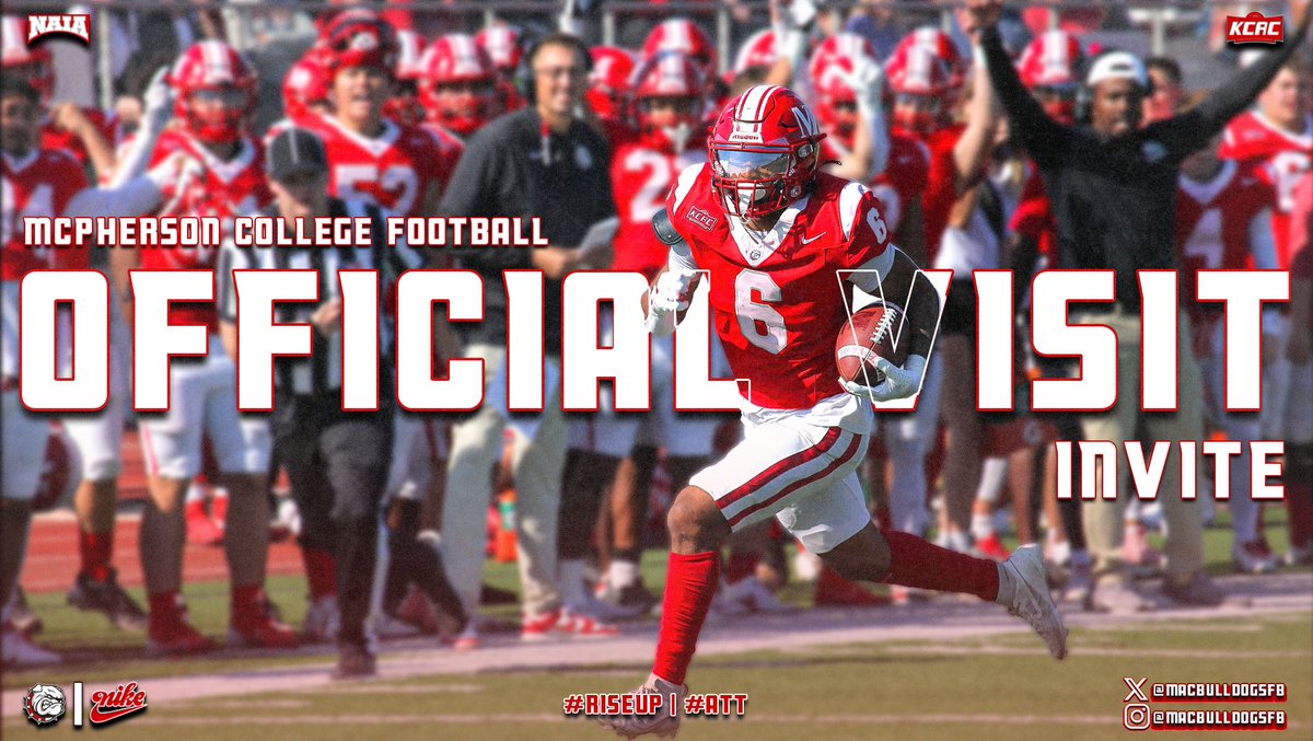 Ethan Larson (@1ethanlarson) on Twitter photo On top of the previous offer, I’m grateful for an Official Visit invite from McPherson College #GoBulldogs 🔴⚪️
Thank you <a href="/CoachJenk1/">Chris Jenkins</a> <a href="/CoachJFisc/">Coach Fiscus</a> <a href="/CoachLeppke/">Mitch Leppke</a> <a href="/JoelMuhs_/">Joel Muhs</a> <a href="/MACBulldogsFB/">McPherson Football</a> <a href="/Bdale_Football/">Bdale Football</a> <a href="/Andy_Villamarzo/">Andy Villamarzo</a> <a href="/Biggamebobby/">Bob Putnam</a> <a href="/CoachMurphy917/">Patrick Murphy</a> <a href="/CoachSCouncil92/">Shawn Council</a> <a href="/NP_Florida/">Chad Jamison</a> On top of the previous offer, I’m grateful for an Official Visit invite from McPherson College #GoBulldogs 🔴⚪️
Thank you <a href="/CoachJenk1/">Chris Jenkins</a> <a href="/CoachJFisc/">Coach Fiscus</a> <a href="/CoachLeppke/">Mitch Leppke</a> <a href="/JoelMuhs_/">Joel Muhs</a> <a href="/MACBulldogsFB/">McPherson Football</a> <a href="/Bdale_Football/">Bdale Football</a> <a href="/Andy_Villamarzo/">Andy Villamarzo</a> <a href="/Biggamebobby/">Bob Putnam</a> <a href="/CoachMurphy917/">Patrick Murphy</a> <a href="/CoachSCouncil92/">Shawn Council</a> <a href="/NP_Florida/">Chad Jamison</a>