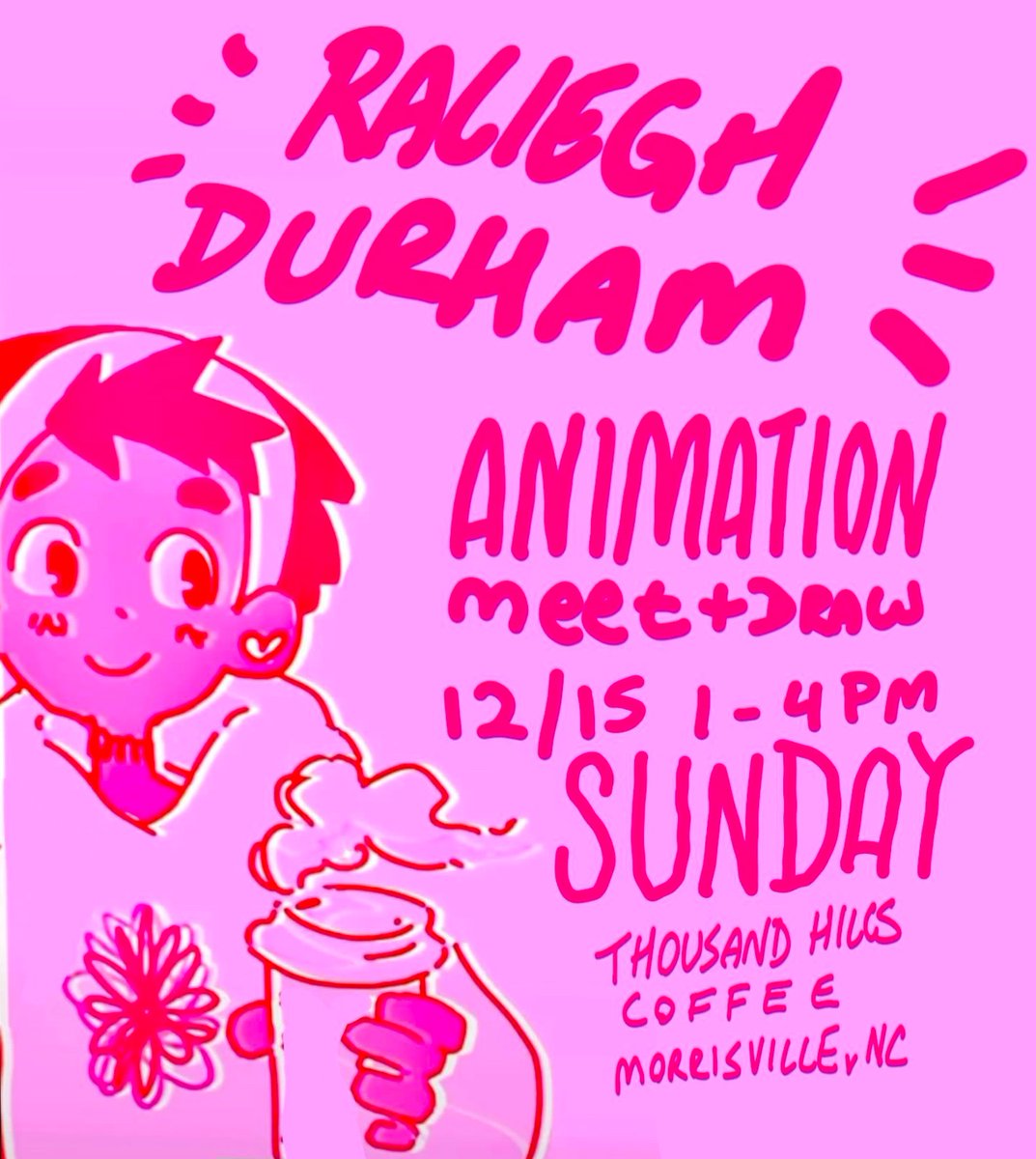adrawer4ever's tweet photo. RDU NC ANIMATION MEETUP! 
Sunday 12/15, 1-4pm
Thousand Hills Coffee
Morrisville, NC https://t.co/G0MEjDJRZt