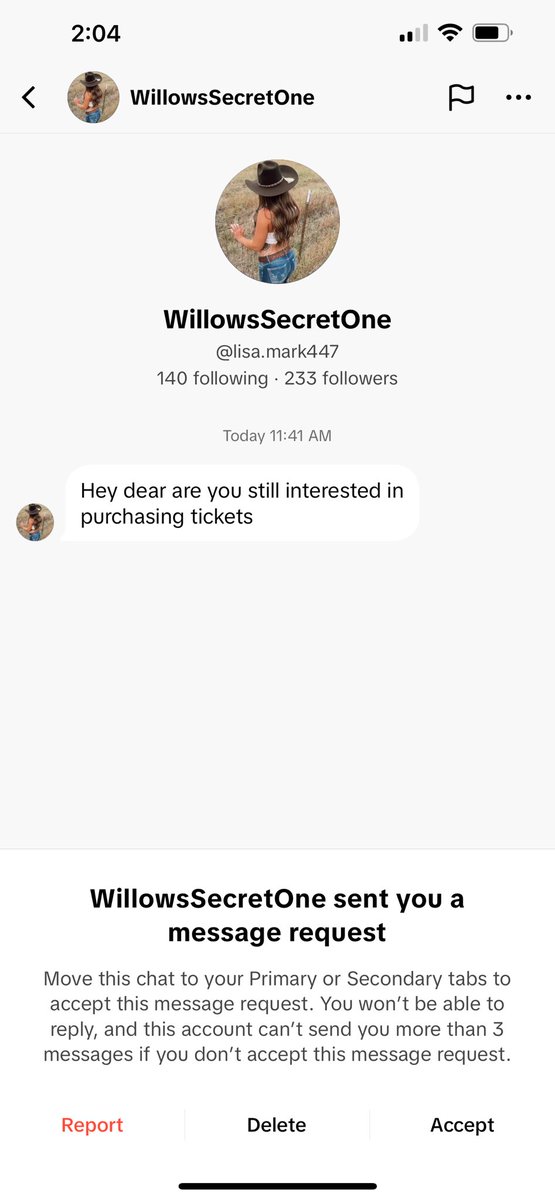 Wait this is so funny to me this is from today. Tour ended 5 days ago but scammers still trynna scam😭