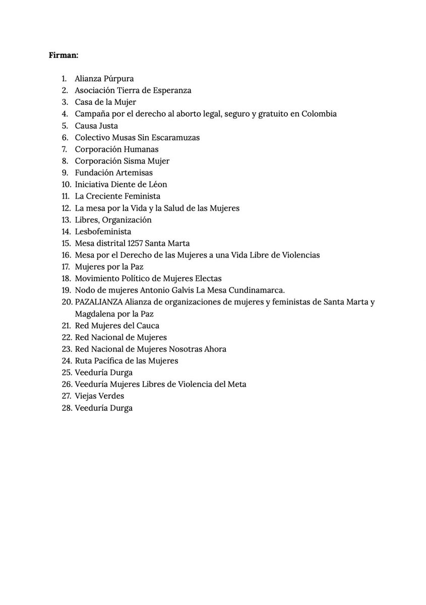 🚨 Más de 25 organizaciones feministas del país rechazamos posible nombramiento de Daniel Mendoza como embajador en Tailandia. La organización Artemisas y la red nacional de incidencia política Nosotras Ahora, adherimos esta carta <a href="/petrogustavo/">Gustavo Petro</a> <a href="/FranciaMarquezM/">Francia Márquez Mina</a> 🚨