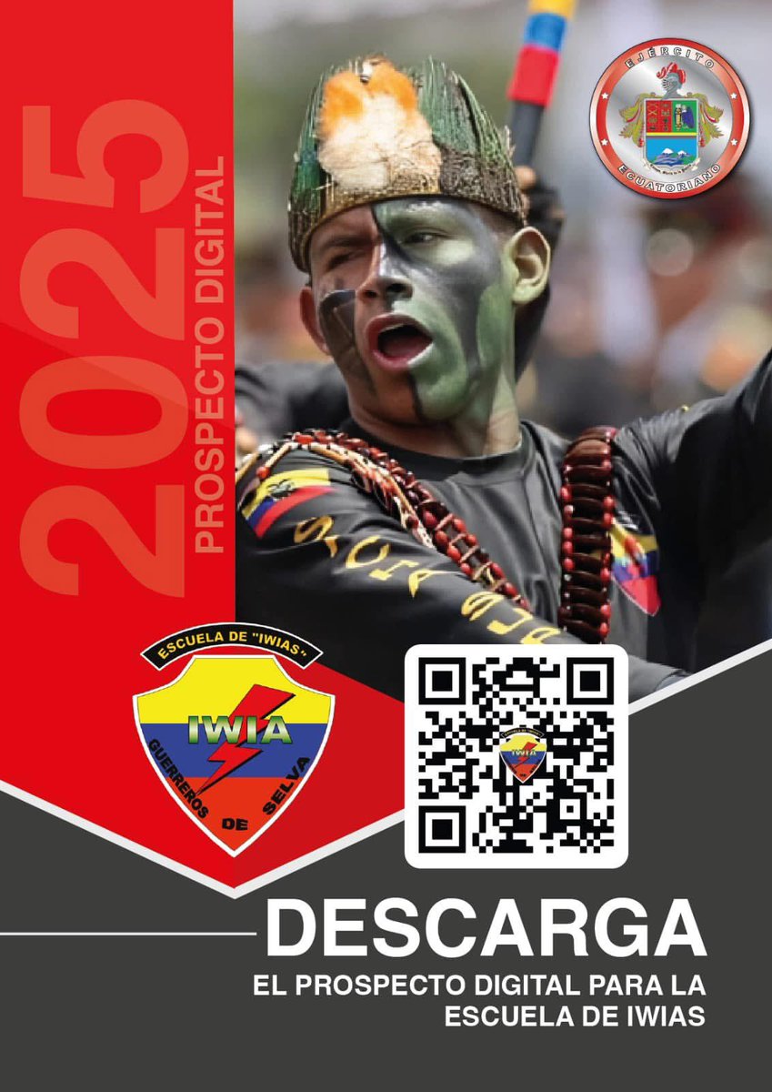 ¿Quieres formar parte del Ejército Ecuatoriano? 💪🇪🇨  
Descarga el prospecto de admisión para postular a la ESCUELA DE IWIAS.
📥Prepárate para servir a la Patria con honor y disciplina.
¡Haz clic ahora y da el primer paso hacia tu futuro militar! 🪖  
#EjércitoECU