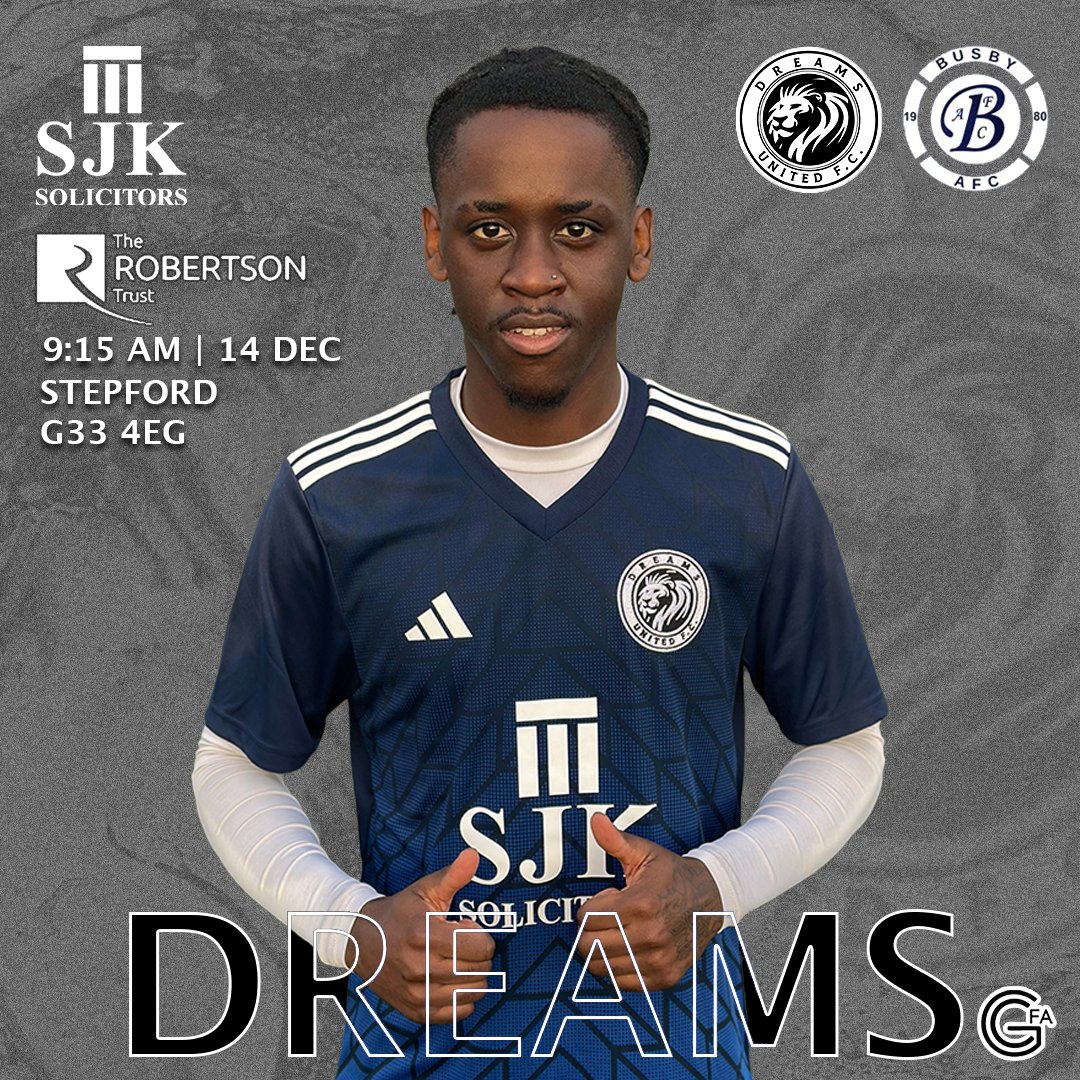 Dreams United F.C. (@dreamsunitedfc) on Twitter photo Come support the boys tomorrow in our final game of the year against <a href="/BusbyAFC/">Busby AFC</a>
๐๏ธ Busby AFC
๐ GCFA Championship
๐ Saturday 14th December
๐ 9:15AM
๐ Stepford Complex
๐1459 Edinburgh Road, G33 4EG
<a href="/scotscores/">scotscores</a>
<a href="/scottish_aff/">AmateurFixturesResultsSCO</a>
<a href="/GlasCollegesFA/">Glasgow Colleges FA</a> Come support the boys tomorrow in our final game of the year against <a href="/BusbyAFC/">Busby AFC</a>
๐๏ธ Busby AFC
๐ GCFA Championship
๐ Saturday 14th December
๐ 9:15AM
๐ Stepford Complex
๐1459 Edinburgh Road, G33 4EG
<a href="/scotscores/">scotscores</a>
<a href="/scottish_aff/">AmateurFixturesResultsSCO</a>
<a href="/GlasCollegesFA/">Glasgow Colleges FA</a>